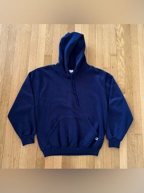 Vintage Russell Hoodie 90s Made In Mexico Near Mint Condition Navy M Sweatshirt